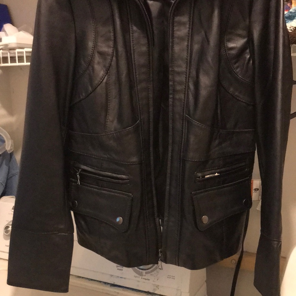 A.n.a Genuine Lambskin Black Leather Jacket